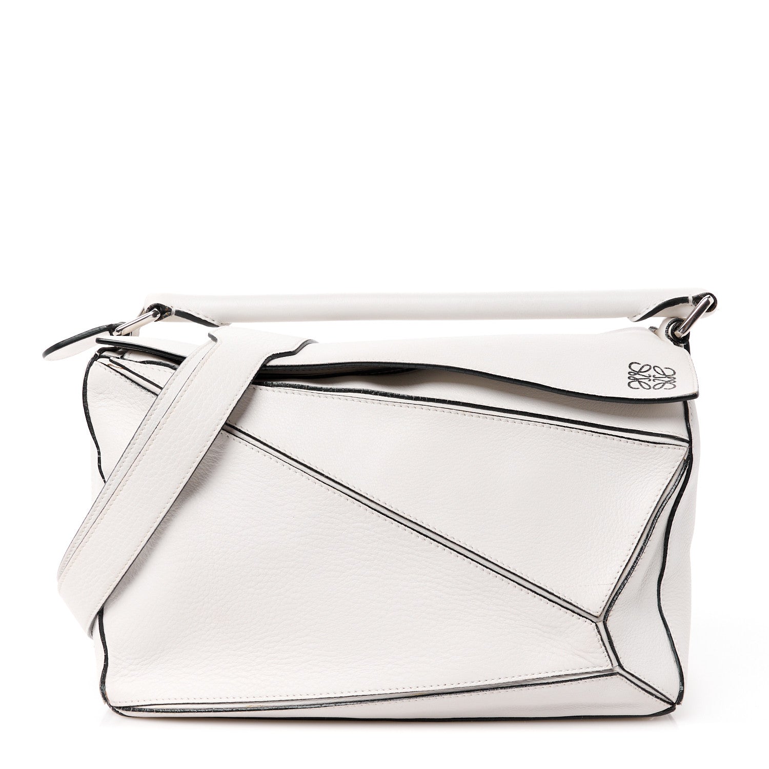 ローバー様　LOEWE レザー ホワイト ケース Loewe Calfskin Medium Puzzle Bag White 1535648 – FASHIONPHILE