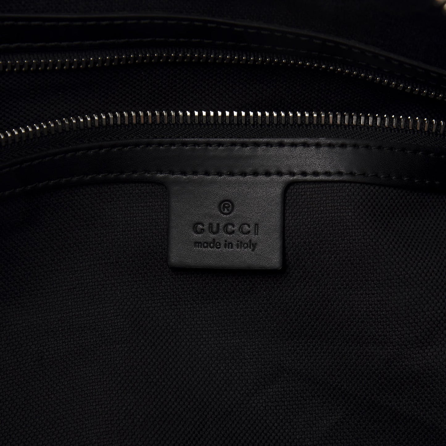 Soft GG Supreme Monogram Appia Calfskin Web Large Carry On Duffle Bag Black Grey