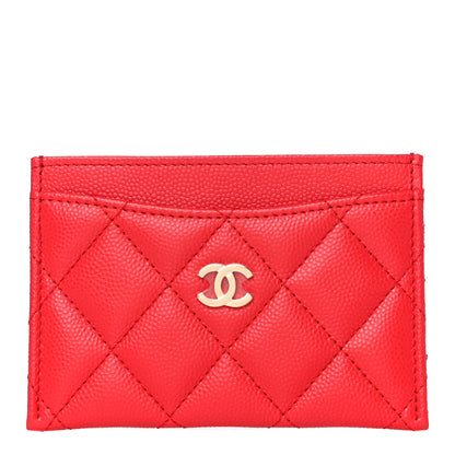 Chanel Caviar Quilted Card Holder Red 1 of 12