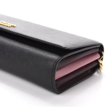 Prada City Calfskin Saffiano Pochette Black Granato 7 of 9