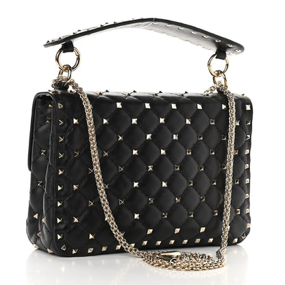 Valentino Garavani Lambskin Medium Rockstud Spike Shoulder Bag Black 3 of 9
