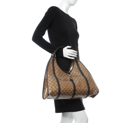Gucci Crystal Monogram Dollar Calfskin Medium Joy Shoulder Bag Beige Ebony Testa Di Moro 2 of 7