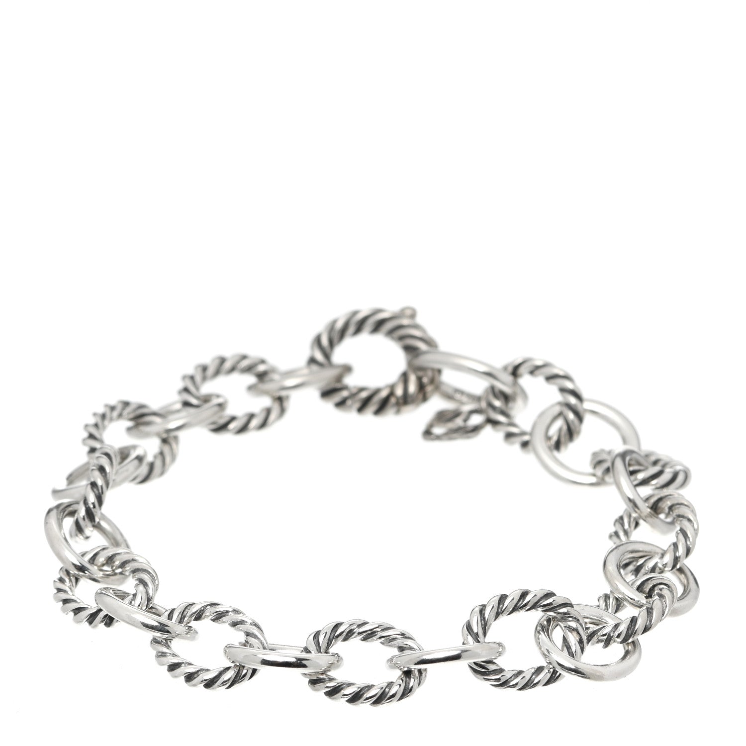 David Yurman Sterling Silver 10mm Medium Oval Link Bracelet 1 of 5