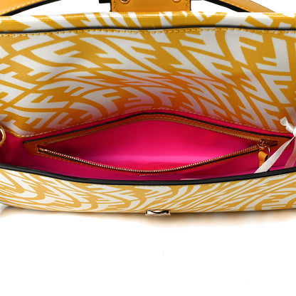 Fendi X SARAH COLEMAN Glazed Canvas Vitello King FF Vertigo Baguette 1997 Mimosa White 9 of 21