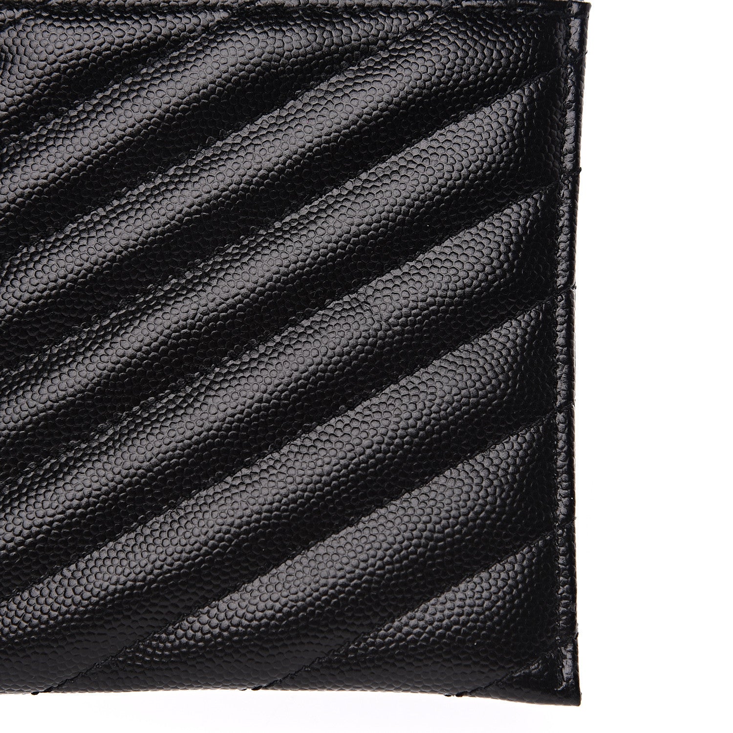 Saint Laurent Grain De Poudre Chevron Monogram Bill Pouch Black 8 of 9