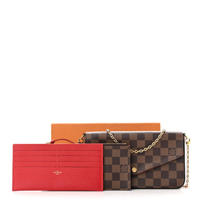 Louis Vuitton Damier Ebene Pochette Felicie Chain Wallet 14 of 14