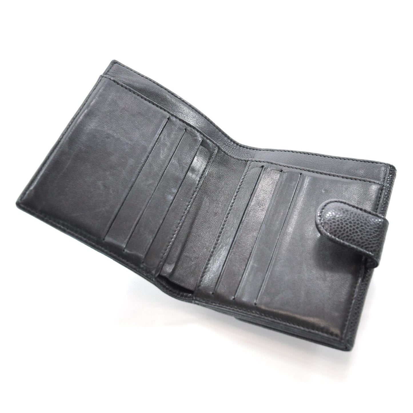 Caviar Compact CC Bi-Fold Wallet Black