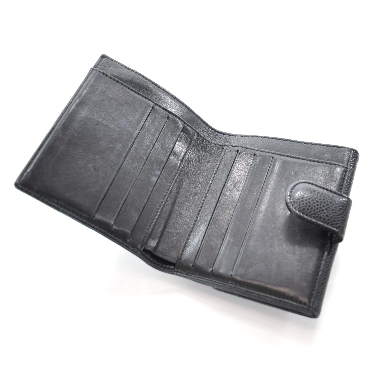 Chanel Caviar Compact CC Bi-Fold Wallet Black 6 of 9
