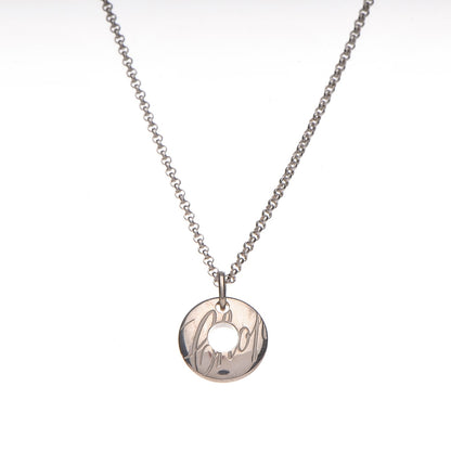 Chopard 18K White Gold Chopardissimo Disc Pendant Necklace 4 of 6