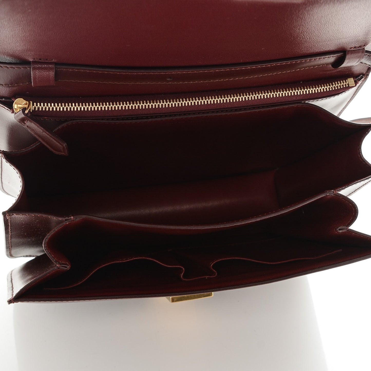 Box Calfskin Medium Classic Box Flap Bag Burgundy