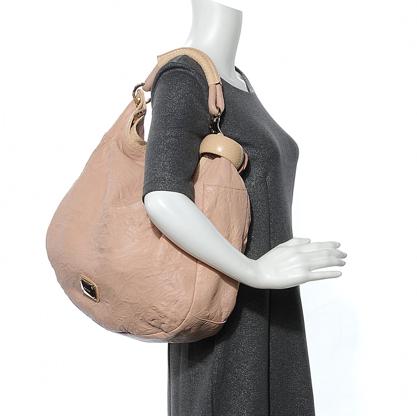 Nappa Snake Trim Sky Hobo Pink