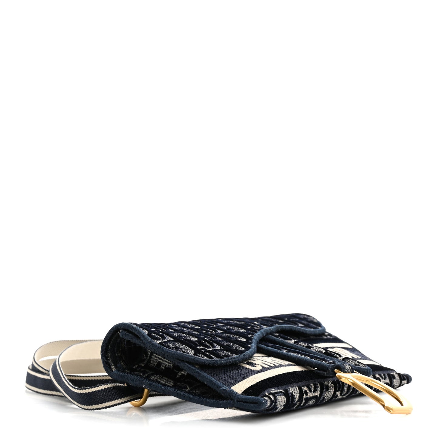 Velvet Oblique Saddle Belt Bag Blue