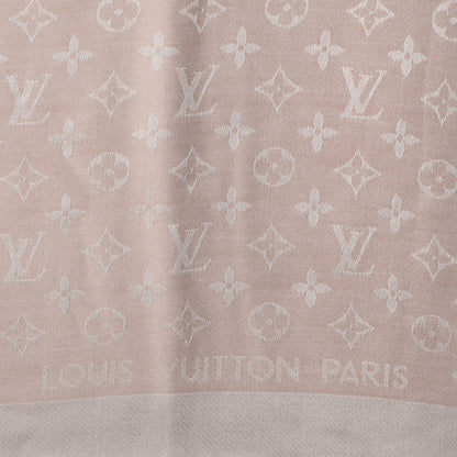 Louis Vuitton Silk Wool Monogram Denim Shawl Rose 4 of 5