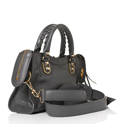 Balenciaga Chevre Gold Metallic Edge Hardware Mini City Gris Acier 3 of 9
