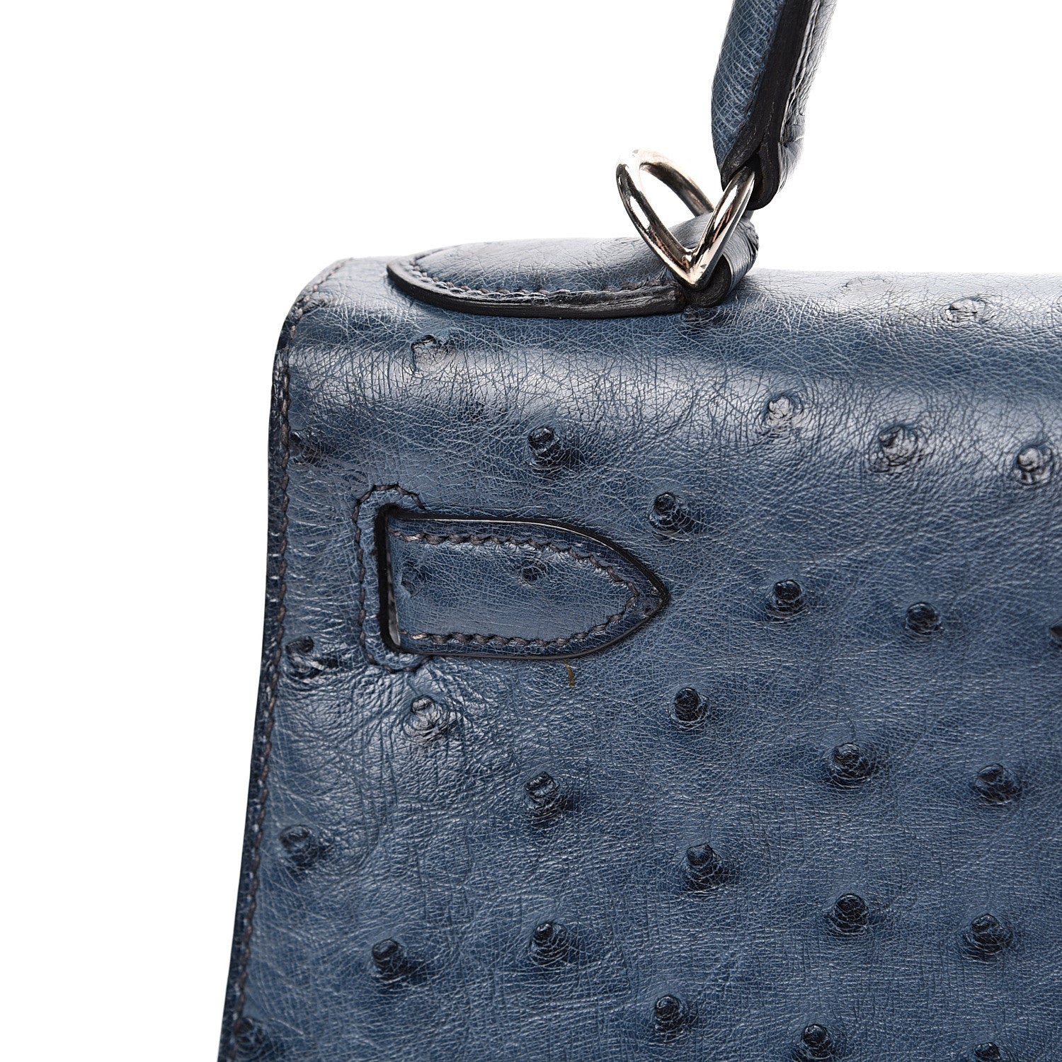 Hermes Ostrich Kelly Sellier 28 Bleu Roi 14 of 49