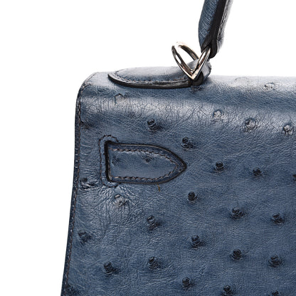 Hermes Ostrich Kelly Sellier 28 Bleu Roi 14 of 49
