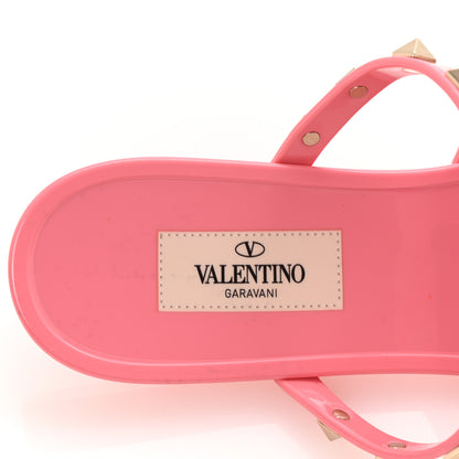 Valentino Garavani PVC Jelly Rockstud Caged Flat Thong Sandals 39 Sweet Pink 8 of 9