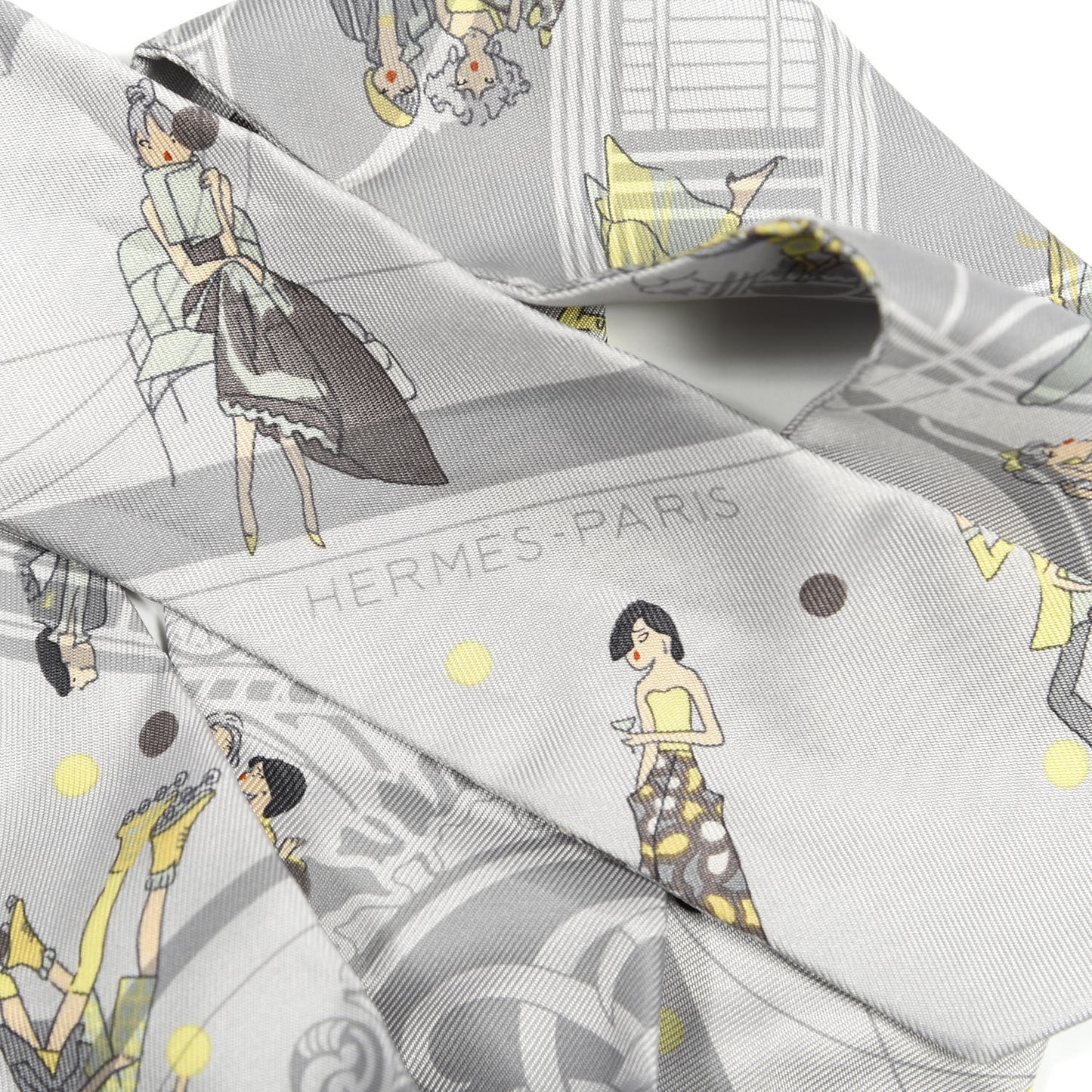 Silk Ex-Libris Les Parisie Twilly Gris Perle Jaune Soufre