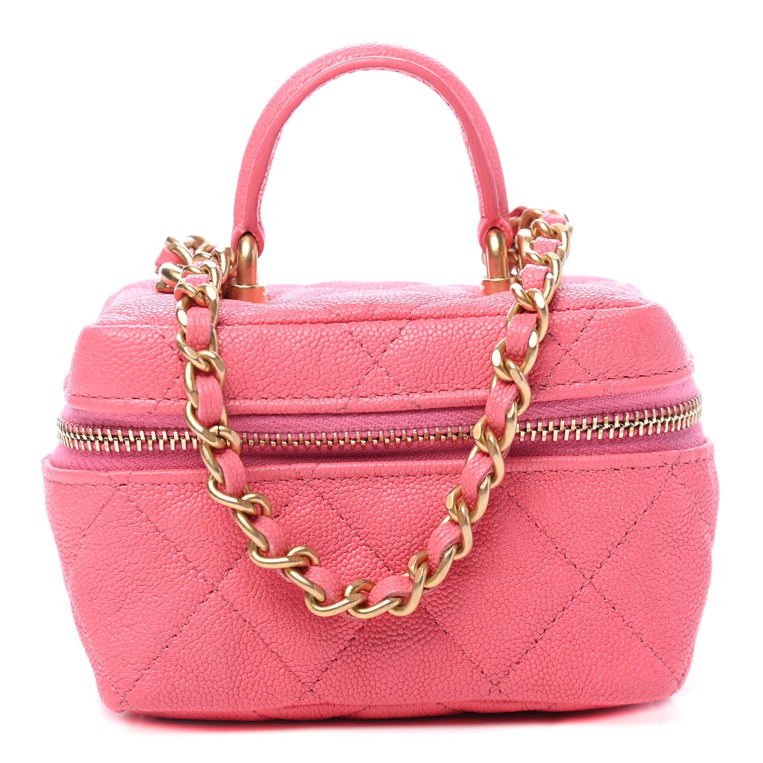 Chanel Caviar Quilted Mini Top Handle Vanity With Chain Pink 1 of 4