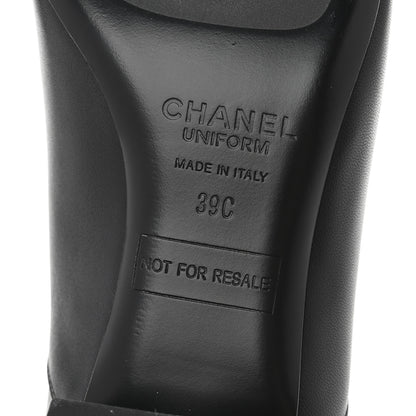 Chanel Smooth Lambskin Lace Up Shoes 39 Black 7 of 9
