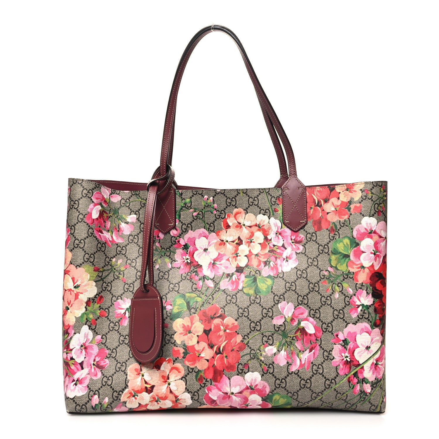 Gucci GG Supreme Monogram Blooms Medium Reversible Tote Beige Multicolor Dry Rose 1 of 11