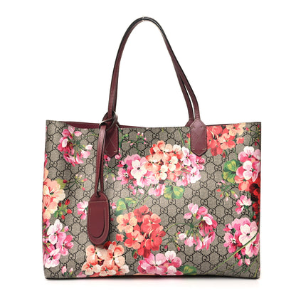 Gucci GG Supreme Monogram Blooms Medium Reversible Tote Beige Multicolor Dry Rose 1 of 11