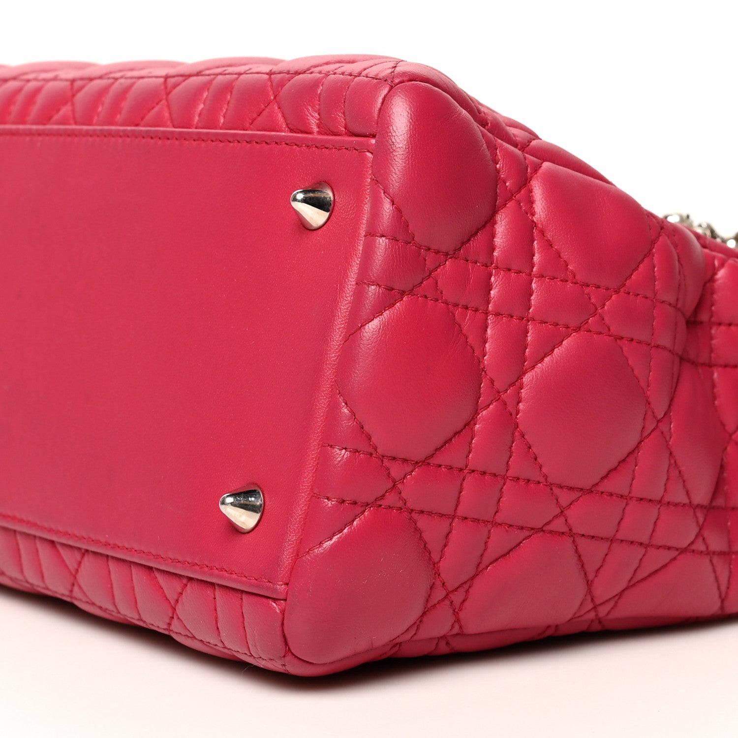 Christian Dior Lambskin Cannage Medium Pearl Lady Dior Dark Pink 10 of 11