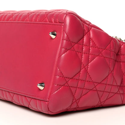 Christian Dior Lambskin Cannage Medium Pearl Lady Dior Dark Pink 10 of 11