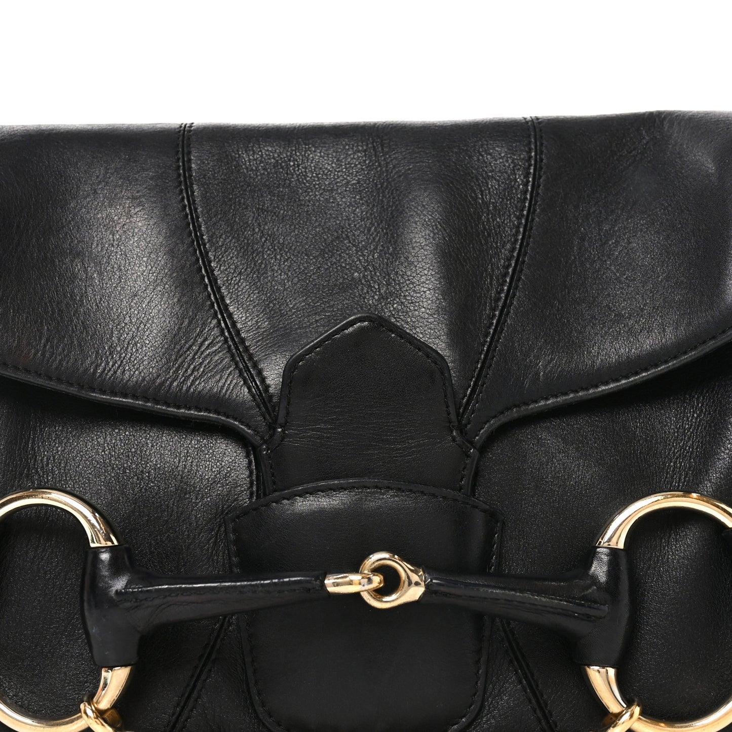Calfskin Horsebit Flap Black