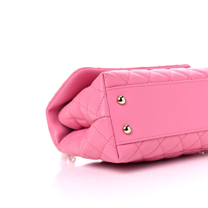 Chanel Caviar Lizard Embossed Quilted Mini Coco Handle Flap Pink 8 of 11