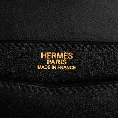 Hermes Box Calfskin Faco Clutch Black 7 of 9