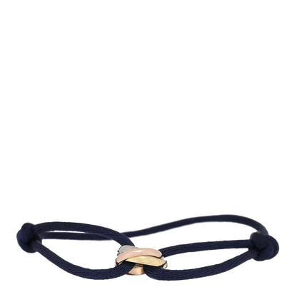 Cartier 18k Pink Yellow White Gold Trinity Adjustable Cord Bracelet Navy 1 of 3