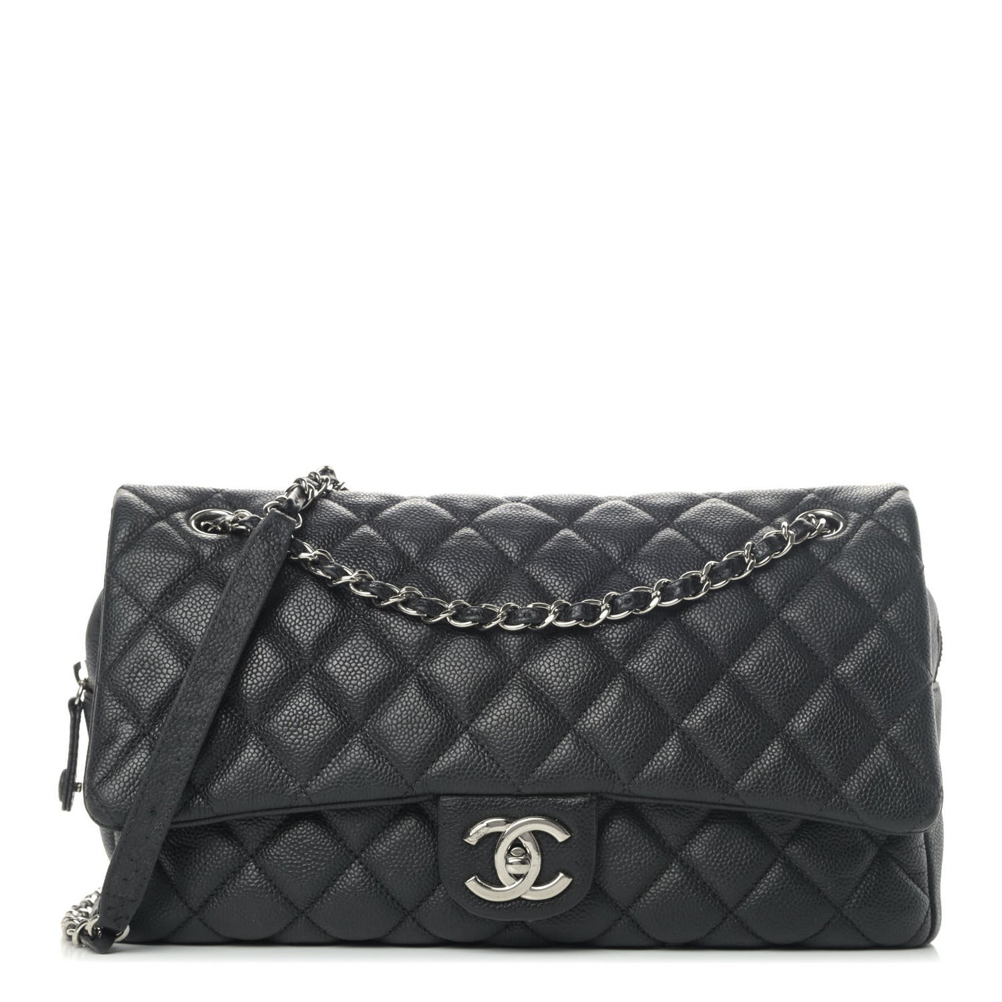 Caviar Quilted Jumbo Easy Flap Black