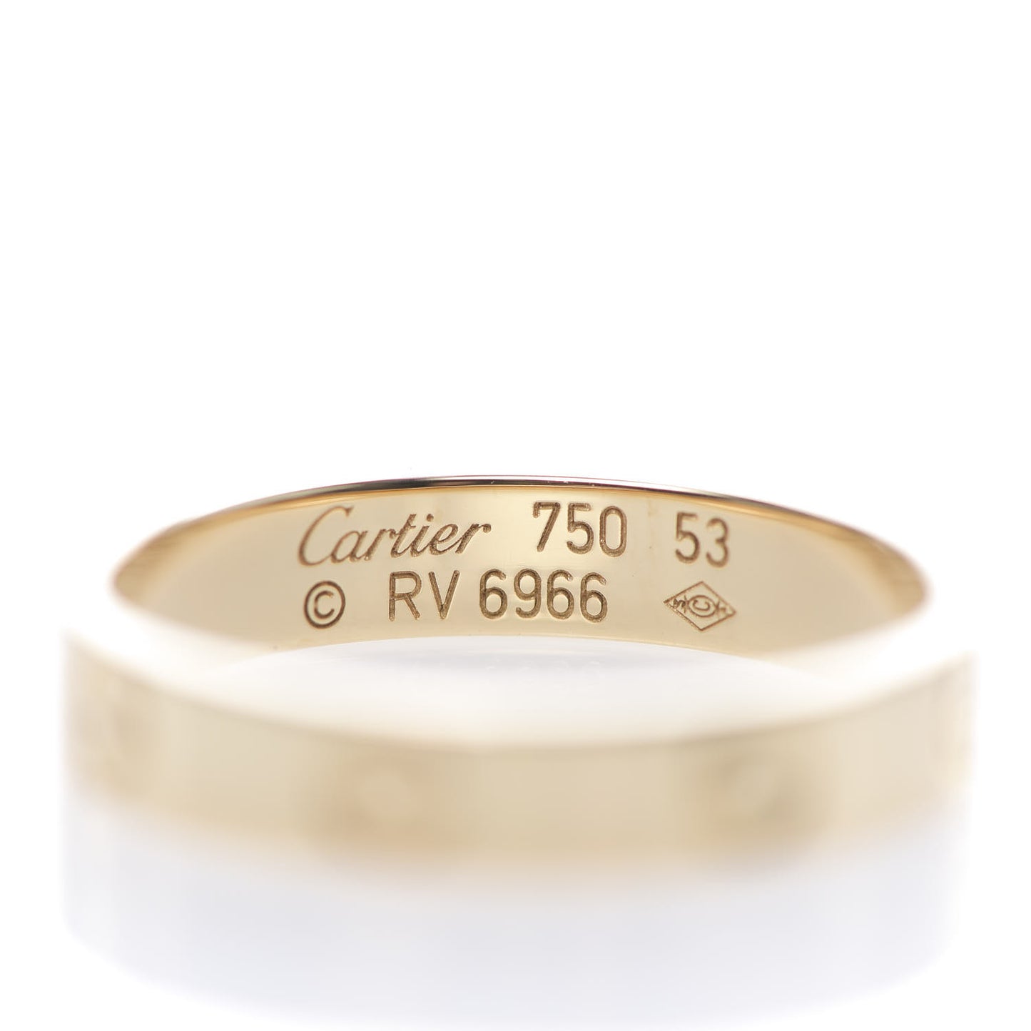 18K Yellow Gold 3.5mm LOVE Wedding Band Ring 53 6.5