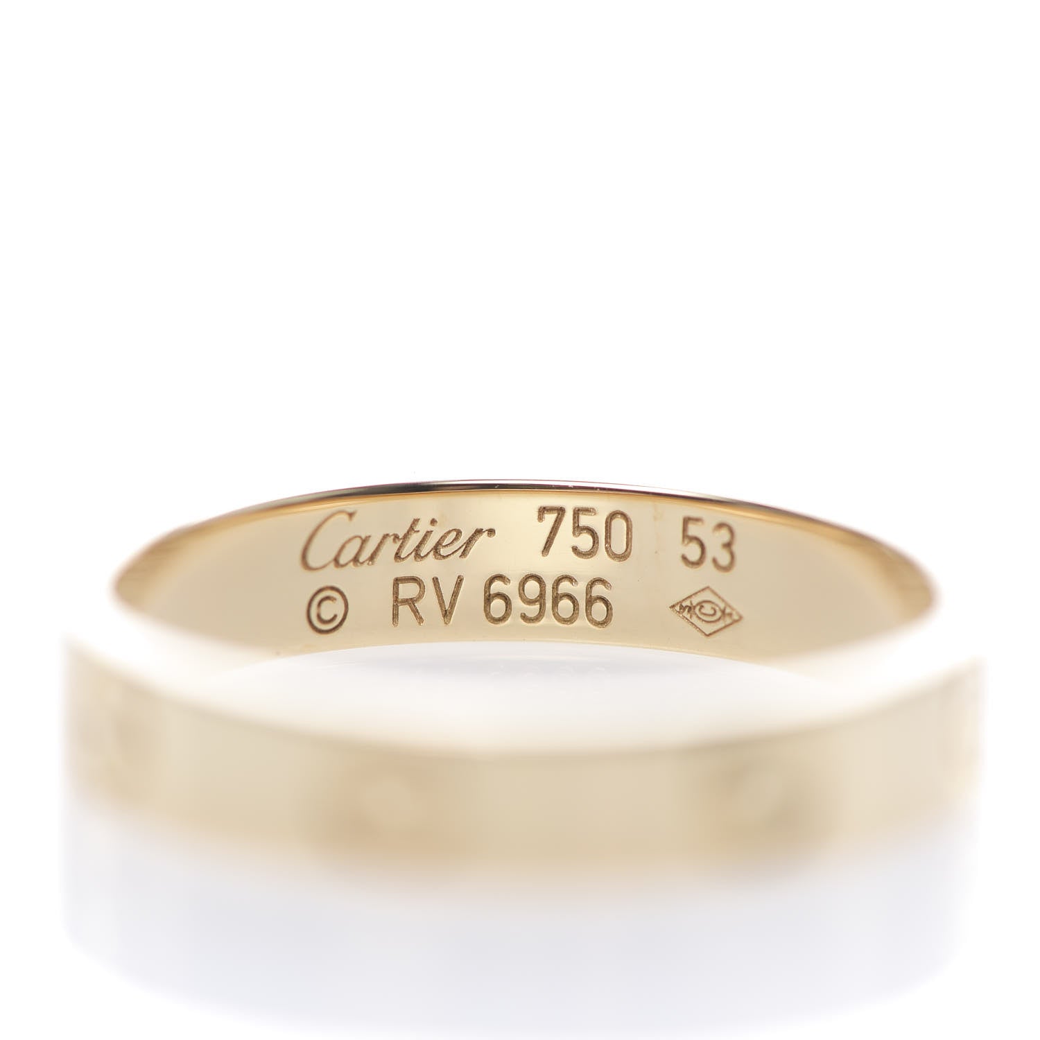 Cartier 18K Yellow Gold 3.5mm LOVE Wedding Band Ring 53 6.5 4 of 4