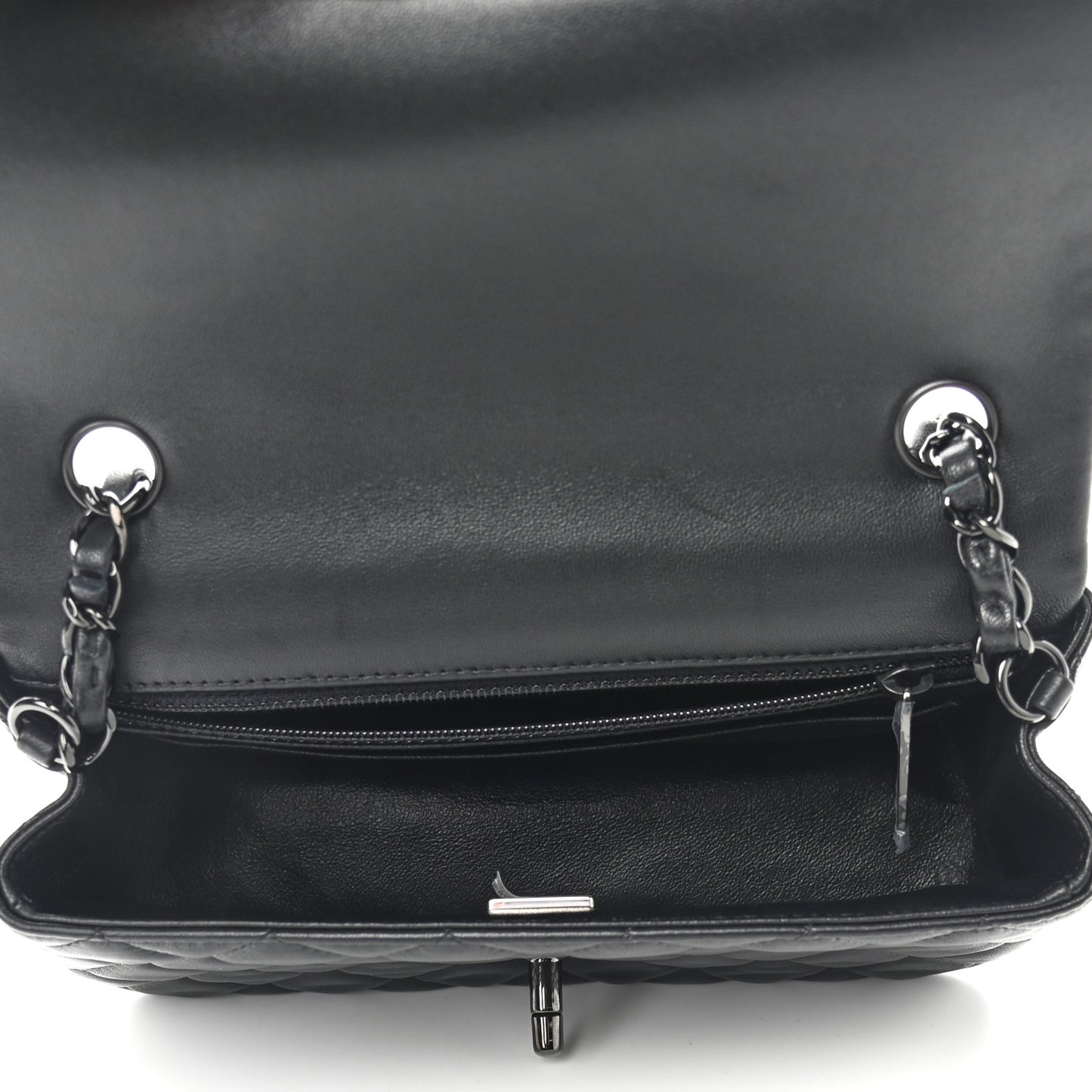 Lambskin Quilted Mini Rectangular Flap So Black