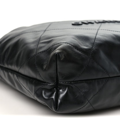 Chanel Shiny Calfskin Quilted Small Chanel 22 So Black 9 of 10