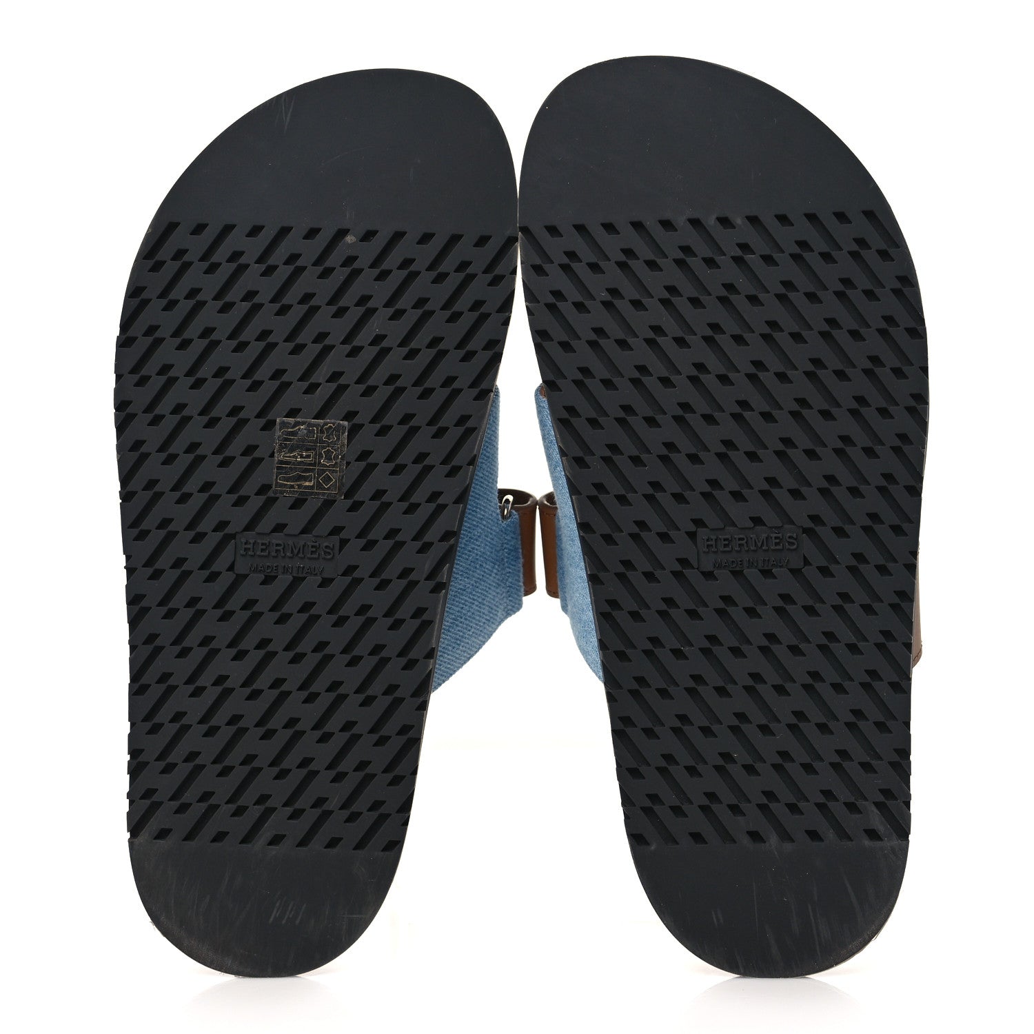 Hermes Denim Calfskin Womens Chypre Sandals 36 Bleu Clair Naturel 5 of 9
