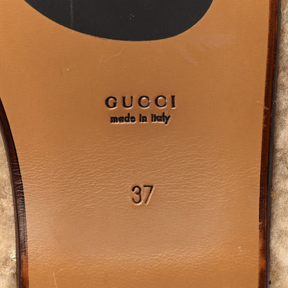 Gucci Shearling Interlocking G Womens Eileen Slippers 37 Butterscotch Cocoa 6 of 9