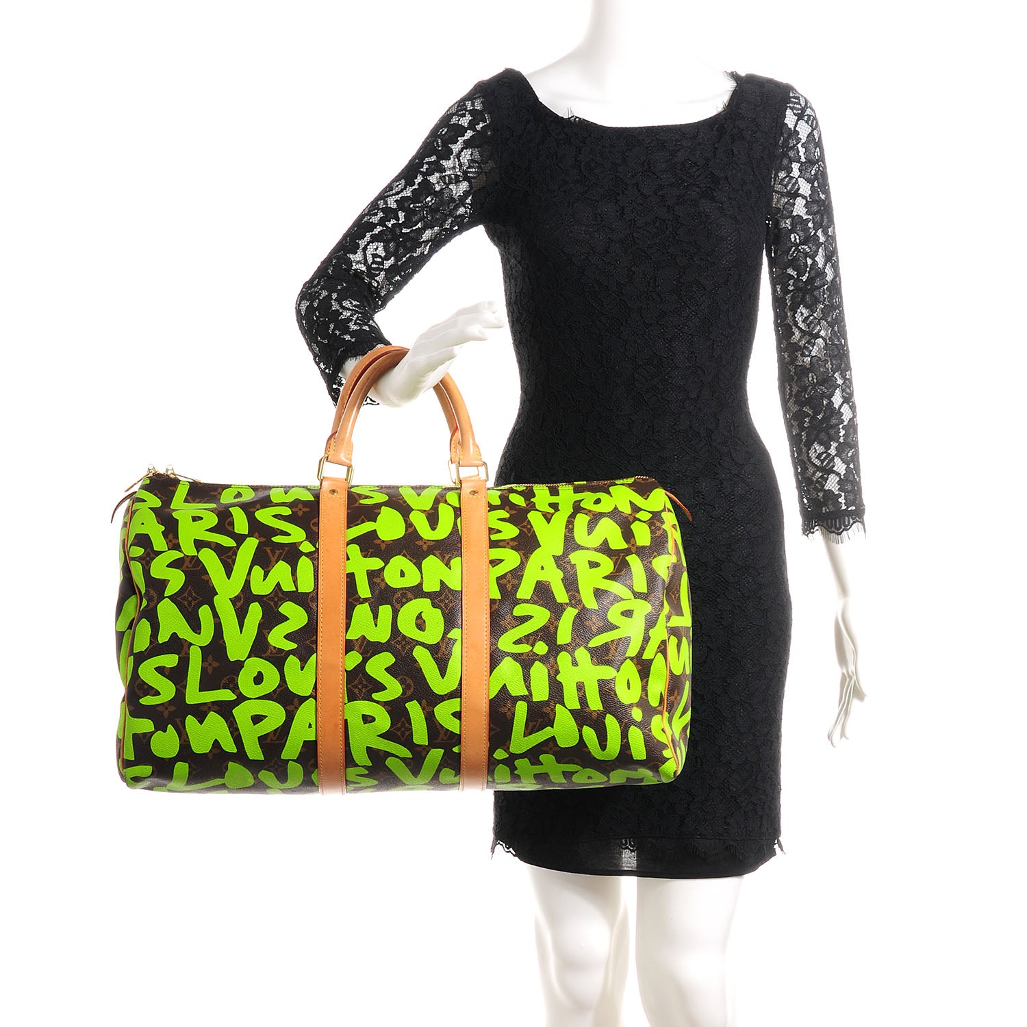 Louis Vuitton Monogram Graffiti Keepall 50 Green 2 of 6