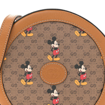 Gucci X DISNEY Mini Vintage GG Supreme Monogram Mickey Mouse Round Shoulder Bag Beige Vintage Sun Oil 8 of 11