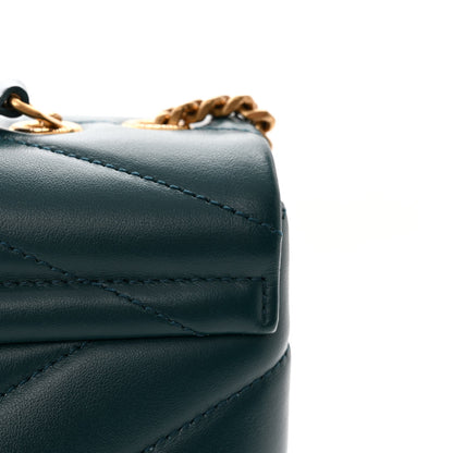Saint Laurent Calfskin Y Quilted Monogram Small Loulou Chain Satchel Sea Turquoise 13 of 13