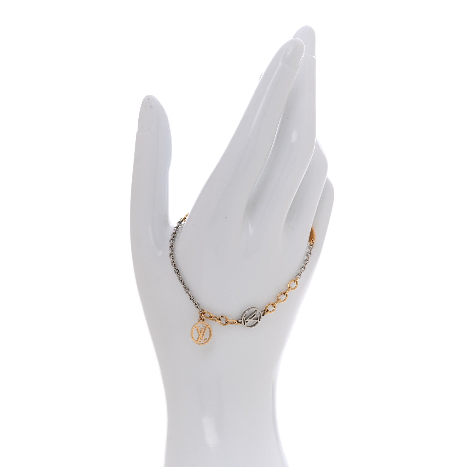 Louis Vuitton Logomania Bracelet Silver Gold 2 of 7