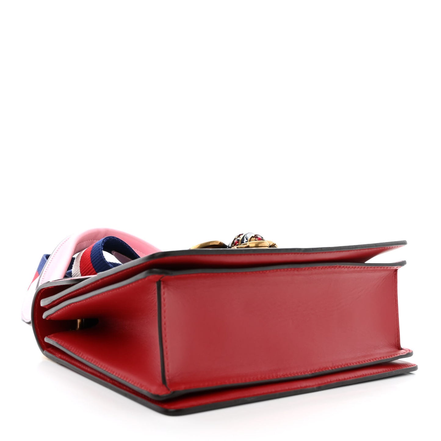 Calfskin Sylvie Web Small Queen Margaret Top Handle Bag Blue Agata Hibiscus Red Mystic White Sugar Pink