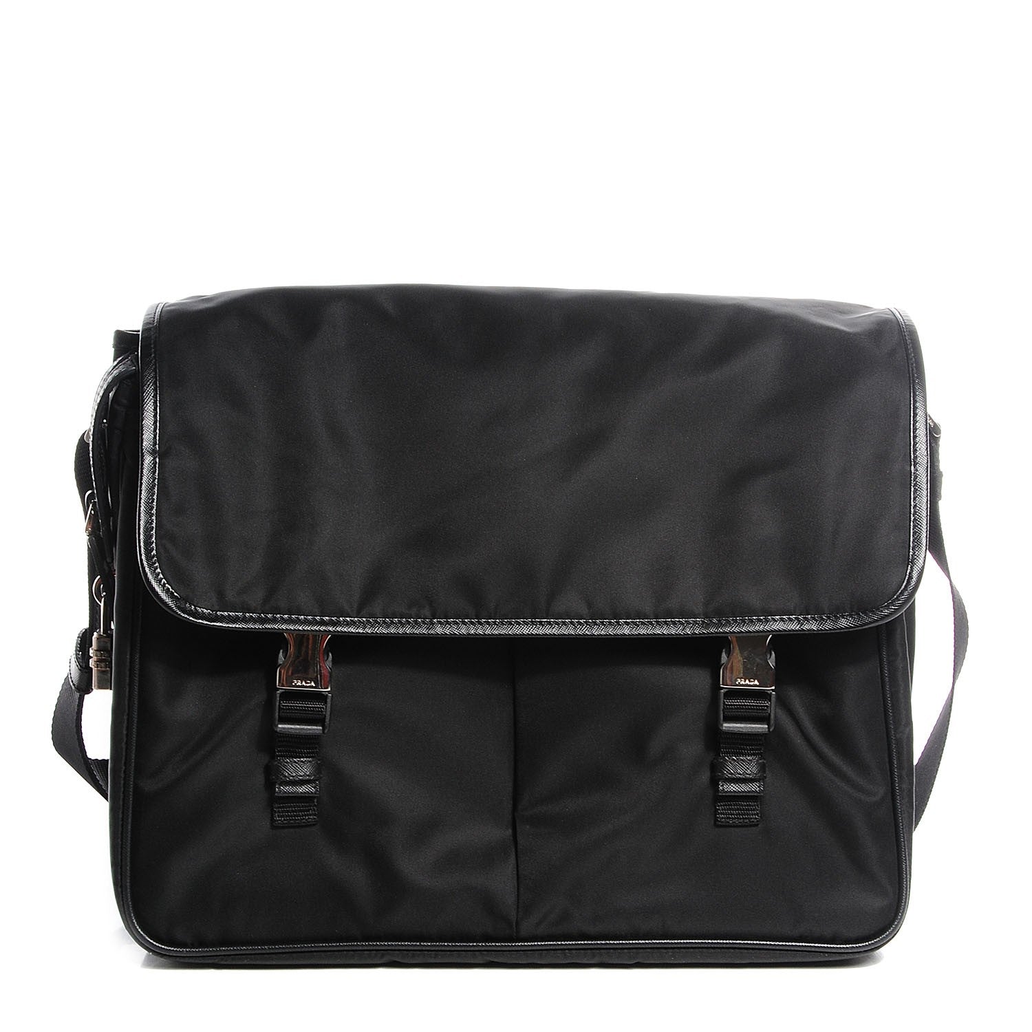 Prada Tessuto Saffiano Messenger Bag Nero Black 1 of 10