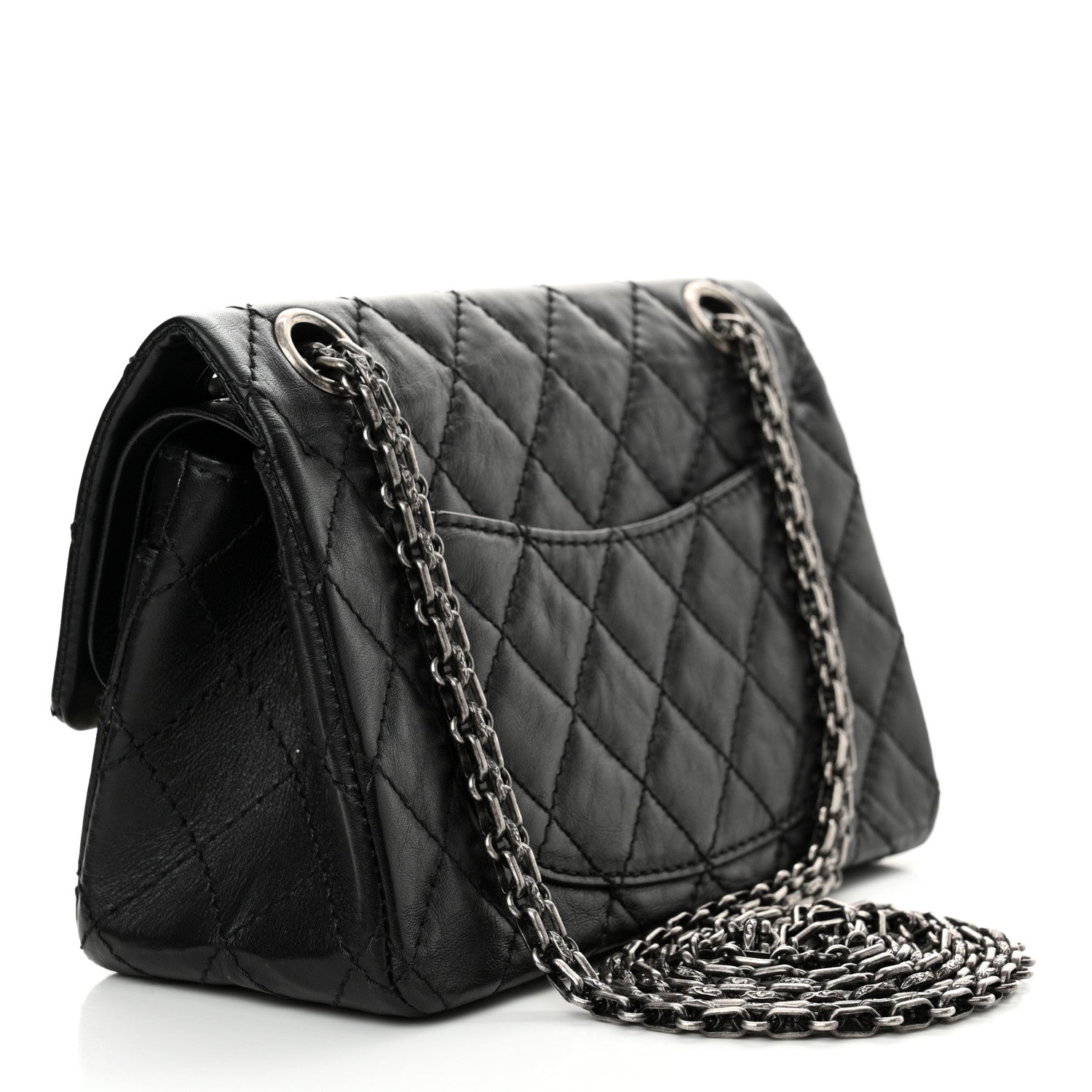 Chanel Aged Calfskin Lucky Charms 2.55 Reissue 224 Flap Black 3 of 12