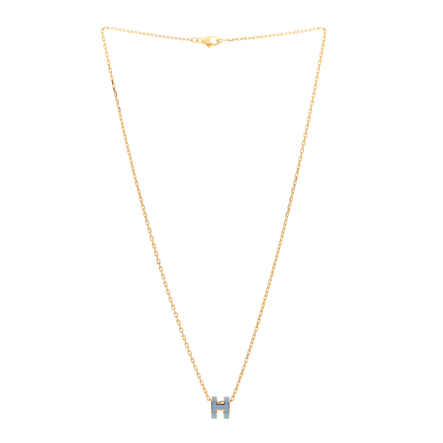 Lacquered Gold Mini Pop H Pendant Necklace Celeste
