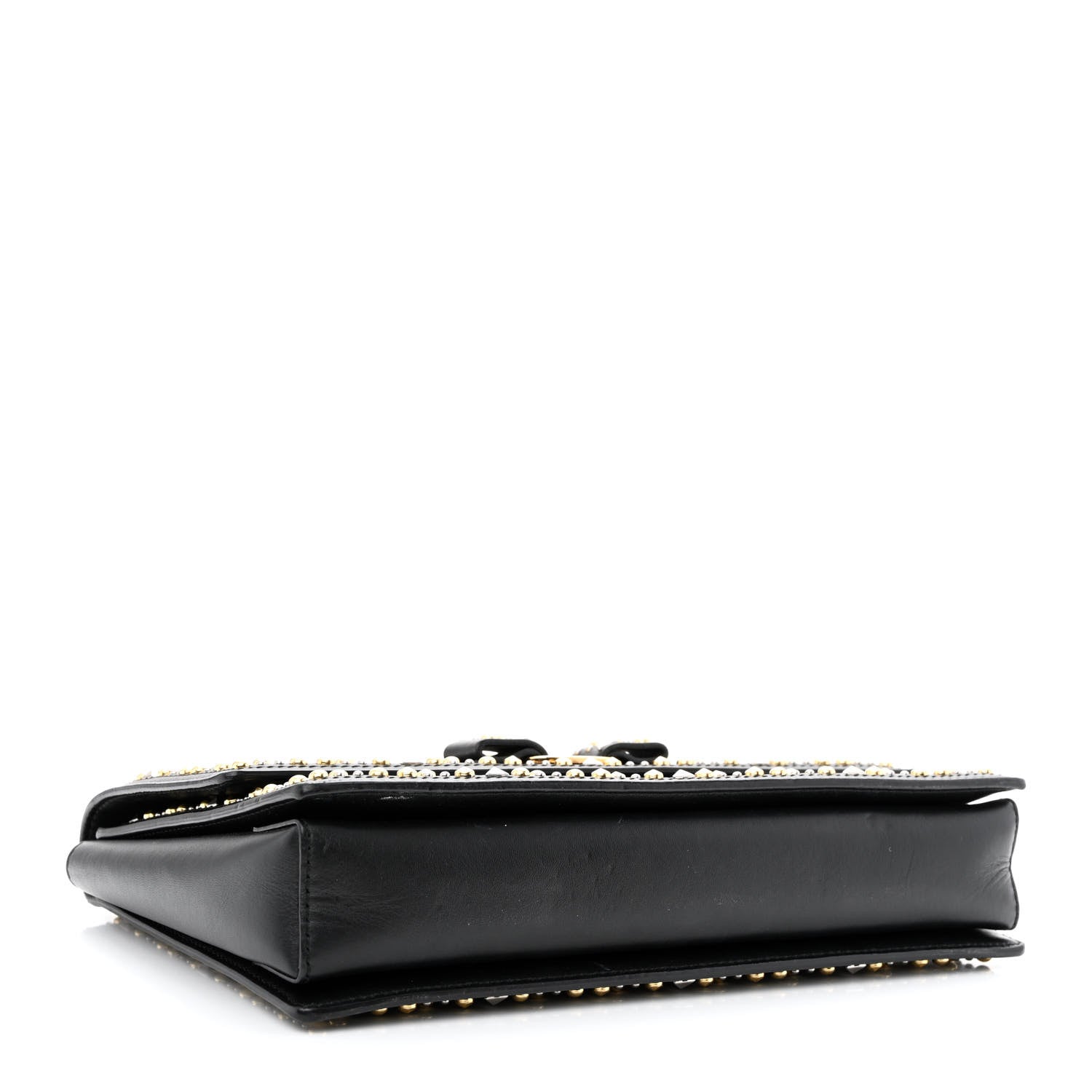 Salvatore Ferragamo Calfskin Studded Vara Bow Bag Black 3 of 13