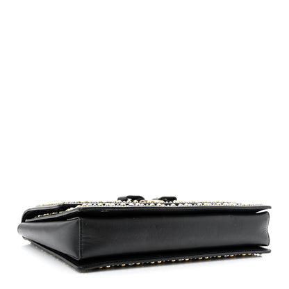 Salvatore Ferragamo Calfskin Studded Vara Bow Bag Black 3 of 13
