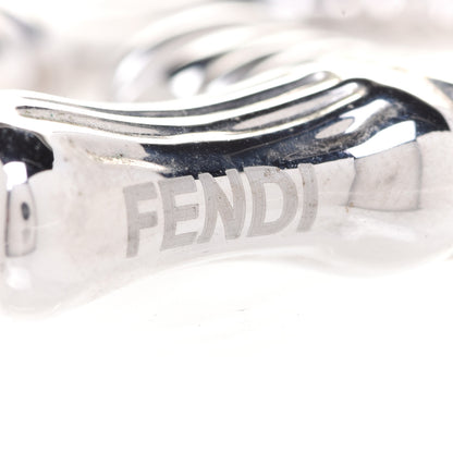 Fendi Metal FF Bamboo Hoop Earrings Silver 5 of 8